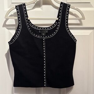House of Harlow 1960 Black Tank Top with White Stitching